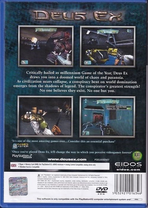Deus Ex - PS2 (B Grade) (Genbrug)